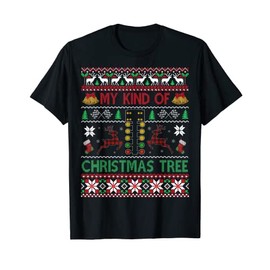 Drag Racing Christmas Tree Ugly Xmas Sweater T-Shirt
