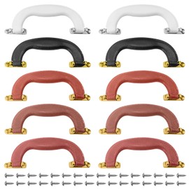 soujkooy Plastic Luggage Pull Luggage Side Bracket 10-Piece Set, Brown, Burgundy, Tan, White, Black, 2 of Each Color Hole Pitch x Height (3.58 in. x 2.59 in.)
