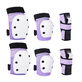 Protectors for Kids and Adults, Bicycle, Skateboard, Roller Skating, Bike Protector, Kids Protector, Set of 6, Wrist, Elbow, Knee Guard, Storage Bag Included (M150CM-175CM (LADYS - MENS))