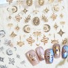 1 Sheet Embossed Star Nail Stickers for Nail Art Gold