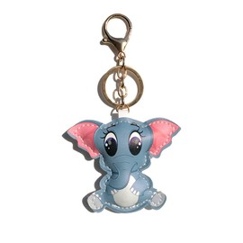JINZHOUFZ Pu leather pendant Key Chains for Women Girl Girlfriend,Bag charm,Keychain for Car Keys,Gift for Her (Elephants)