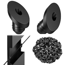 BLIKA 100 Pack 45 Degree Cable Railing Rubber Grommets for 1/8" 5/32" 3/16" Cables for Metal Cable Railing Posts, 30 Degree Angle Beveled Protector Sleeves, 1/8" Cable Railing Grommet