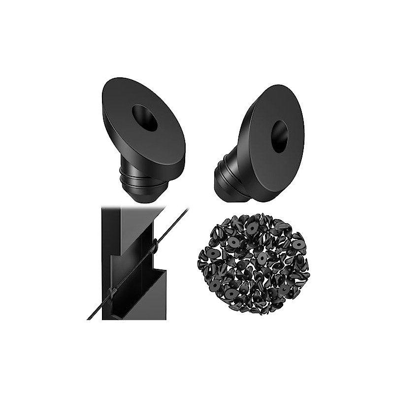 BLIKA 100 Pack 45 Degree Cable Railing Rubber Grommets for