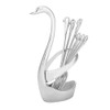 Stainless Steel Swan shaped Fork Spoon Holder with 3 Spoons
