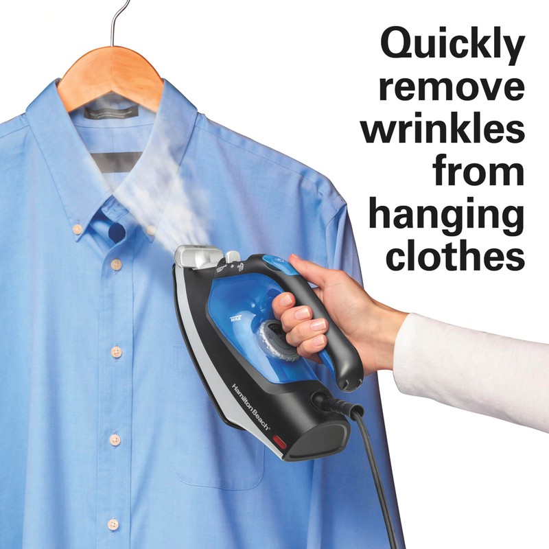 Hamilton Beach 2-in-1 Steam Iron for Clothes and Garment Steamer