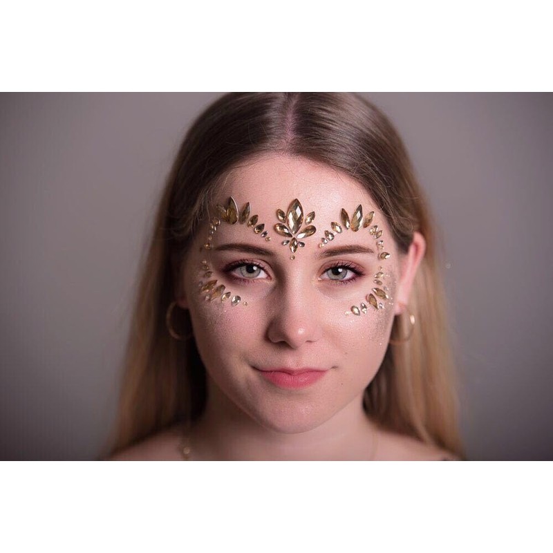 Pack of 12 Face Glitter Stone Stickers Festival Glitter Make