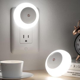 4 Pack Luz de Noche Enchufable,Luces nocturnas se conectan a la pared para Niños,con Sensor de Luz de Atardecer a Amanecer, luz nocturna LED 0.5W para Interior,Escaleras,Sala (luz blanca, 4)