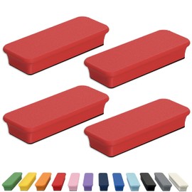 Glassboard Studio Mega Magnets - Neodymium - Heavy Duty, Colorful, Ergonomic, Ideal for Crafting, Quilting, and as Magnetic Knife Holders (4, Cherry Red Bar)