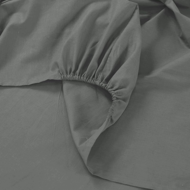 CHARKHAH Polycotton Fitted Sheet for Single Double King Super King