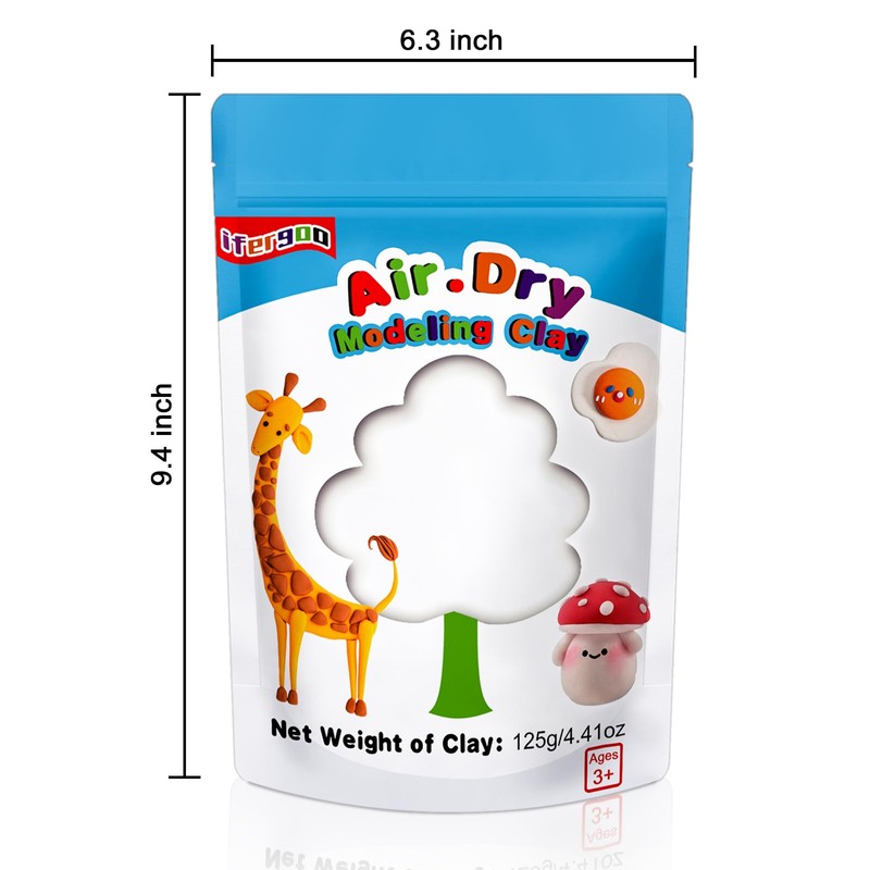 ifergoo Modeling Clay, 125 Grams/4.41oz White Air Dry Clay Best