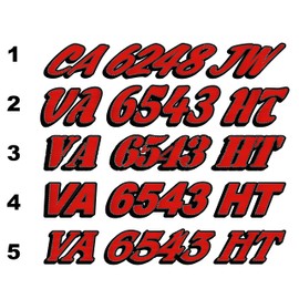 cbcdecals - Custom Bass Boat Registration Numbers Red Carbon Fiber (Set of Two) Marine PWC Vinyl Decals Sticker