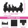 ORIGACH Cat Wooden Key Holder for Wall Wood Black Key
