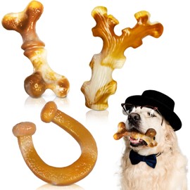 Frienhund 3-Pack Indestructible Dog Toys for Aggressive Chewers, Tough Large Dogs Bones for Aggressive Chewer, Durable Dog Chew Toys for Large Breed, Tough Puppy Teething Toys to Keep Them Busy