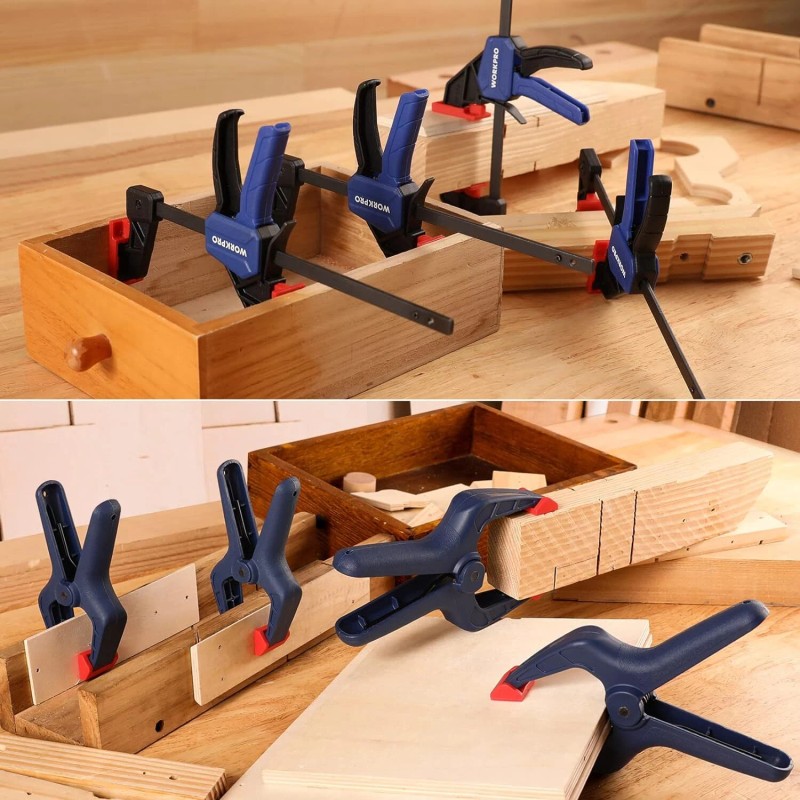 Workpro 8 Piece F Clamp And Spring Clamp Set With