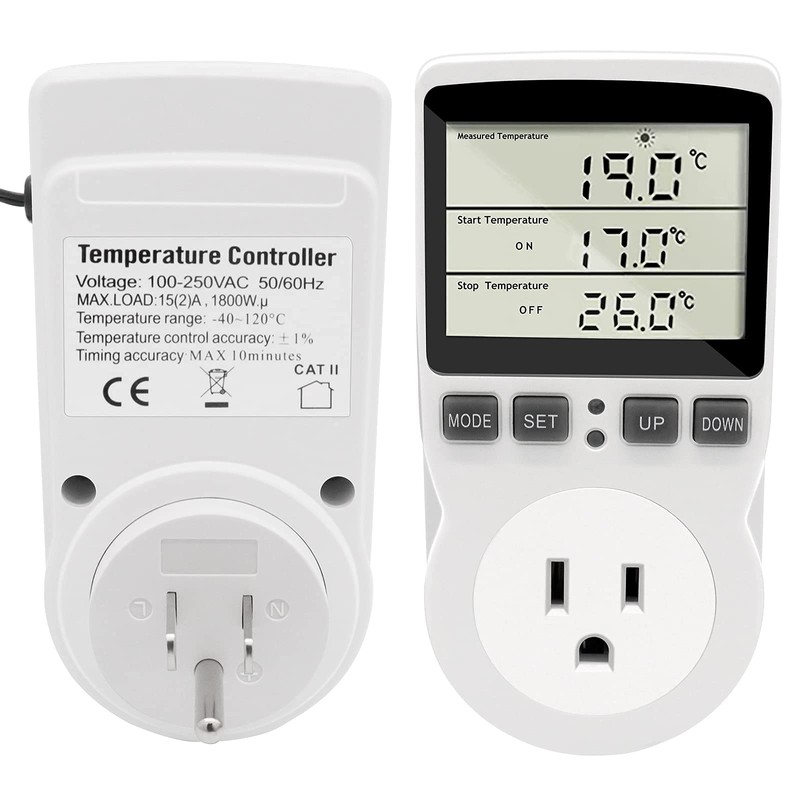 RUIZHI Smart Aquarium Temperature Control Socket with Sensor Digital Temperature