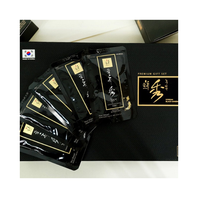 Goryeo Black Ginseng Extract Black Red Ginseng Pouch Gift Set
