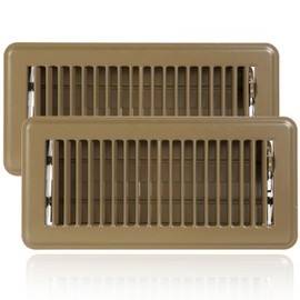 4 x 10 Floor Vent Covers, Brown Floor Register for Home Floor, Heavy Duty Steel Walkable 2PCS Floor Vents Easy Adjust Air Vent Deflector for Home Floor