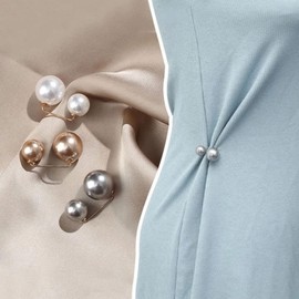 KAKASEA Waist Pins For Pants Shrink Waist Circumferences Safety Pins Pearl Brooch Pins For Clothes Neck Button Scarf Clip