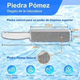 Pómez Limpiadores de Inodoros 4 PCS - Benanei Piedra Pómez de Limpieza para Baño con Mango Largo Antideslizante - Elimina Cal, Sarro, Óxido y Manchas de Agua Dura en Baño, Inodoro, Cocina y Parrillas