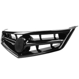 ECOTRIC Front Grille Bumper Compatible with 2006-2008 Honda Acura TSX w/o Emblem Replacement for #AC1200112 71121SECA02ZA 71122SECA02 Black