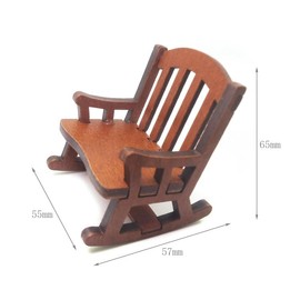 zalati Rocking Chair Hanging Ornaments 1/12 Miniature Handmade Wood Craft Furniture Accessory for Home Dollhouse Christmas Tree Decor