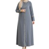 istanbul styles Embroidered Sleeves Abaya with Side Zipper Embroidery Long