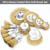 BEAUGIREW 12 Pieces Drill Wire Brushes Brass Coated Wire Brush