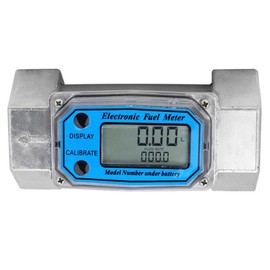 Electronic Turbine Flow Meter 2 1 Water Meter Aluminium Digital Turbine Flow Meter with Digital LCD Display Diesel Fuel Flow Meter 15-120L 1.5 Inch NPT Blue