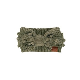 Winter CC Confetti Warm Fuzzy Fleece Lined Thick Knit Headband Headwrap Hat Cap (2ply Handmade Bobble Moss Mix)