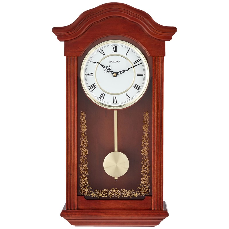 Bulova C4443 Baronet Chiming Clock, Finish, Mahogany
