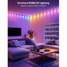 APPECK String Downlights, Smart LED String Lights 20ft with 30 LEDs, Color Changing Wall Light for Party, Home Decor, Work with Alexa/Google Assistant, 111 Scene, White