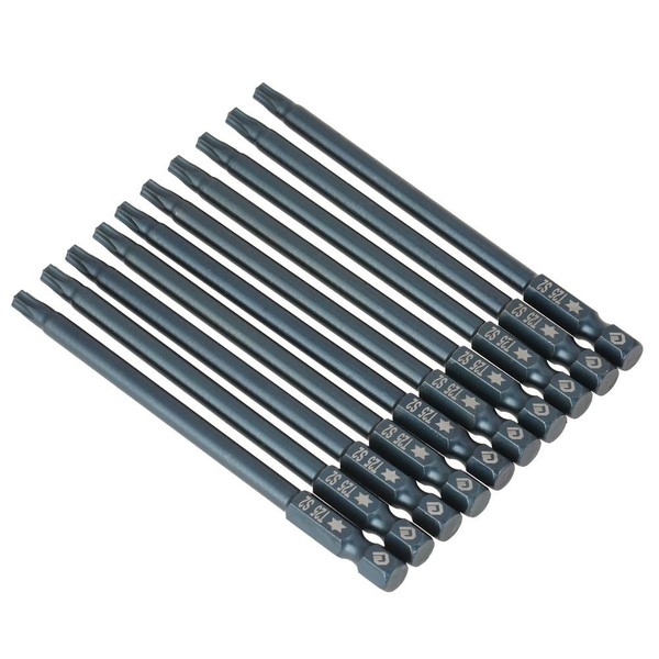 Hilitand 10 Pcs 100mm Long Torx Screwdriver Bits 1/4" Hex