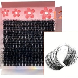 Fluffy Individual Clusters Eyelash Extensions Set, 120D Volume Lashes, Black thick clusters Eyelash Extensions