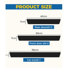 Flaconi 5PCS Car Door Edge Protector,Car Door Sill Protector,Car Sill Protectors Strips,Car Door Sill Protector Strips,Sill Protectors,Anti-Scratch Car Door Edge Guards Stickers,Fits for Most Vehicles