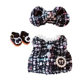 ZEXIJOW Clothing for 17 cm plush, bow hairpin coat shoes suitable for doll clothes, doll accessories gifts for girls boys, doll not included