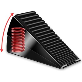 Adjustable Heavy Duty Door Stopper - 7.5cm Tall Spring-Loaded Stainless Steel Door Stop for Commercial/Residential Use, Non-Slip Base for Tile/Wood/Carpet Floors