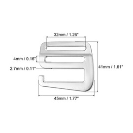 sourcing map Metal G Hooks Webbing Buckles, 4Pcs 1.5" 38mm G-Hook Wave Buckle Adjuster Slide Buckle for Backpack Strap Webbing, Silver Tone
