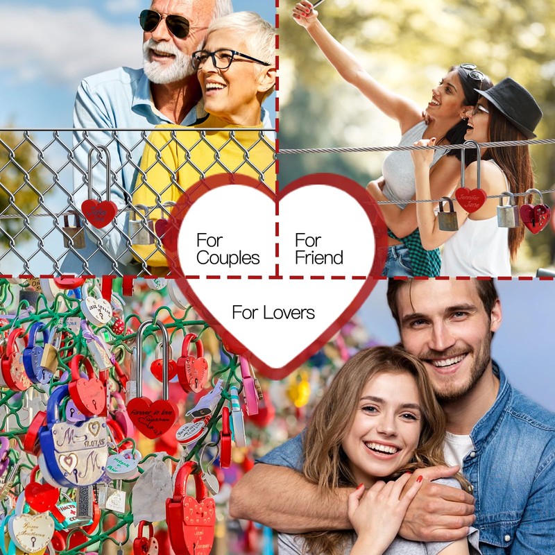 Gradleen Keyless Love Lock Single Heart Padlock,15PCS Red 3.5" 50mm