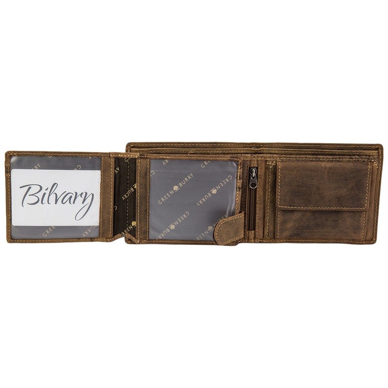 Greenburry Vintage Men's Leather Wallet Brown Landscape Format