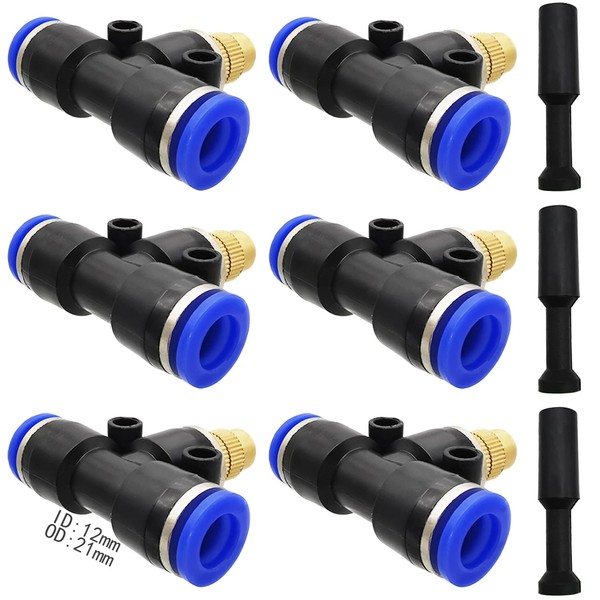 Adjustable Mist Nozzle, Dujelixa 6 Pieces Brass Mist Nozzle Connect