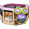 Zampa Pet Playpen Medium 45"X45"X24" Pop up Portable Playpen Pink