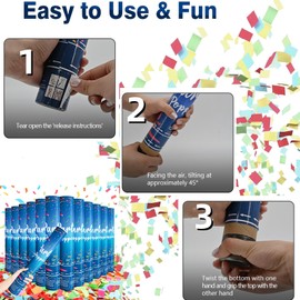 Biodegradable Confetti Cannon 6 Pack Multicolor Confetti Poppers 12Inch Party Poppers Confetti Shooters for Wedding Birthday Graduation Decorations Class of 2024 New Year's Eve and Any Celebrations