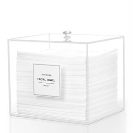 Disposable Face Towel Holder, Acrylic Face Towelettes Storage Box Compatible with Clean Skin Club Clean Towel Face Towels, Clear Skin Towels Containers, Makeup Remover Cloth Organizer