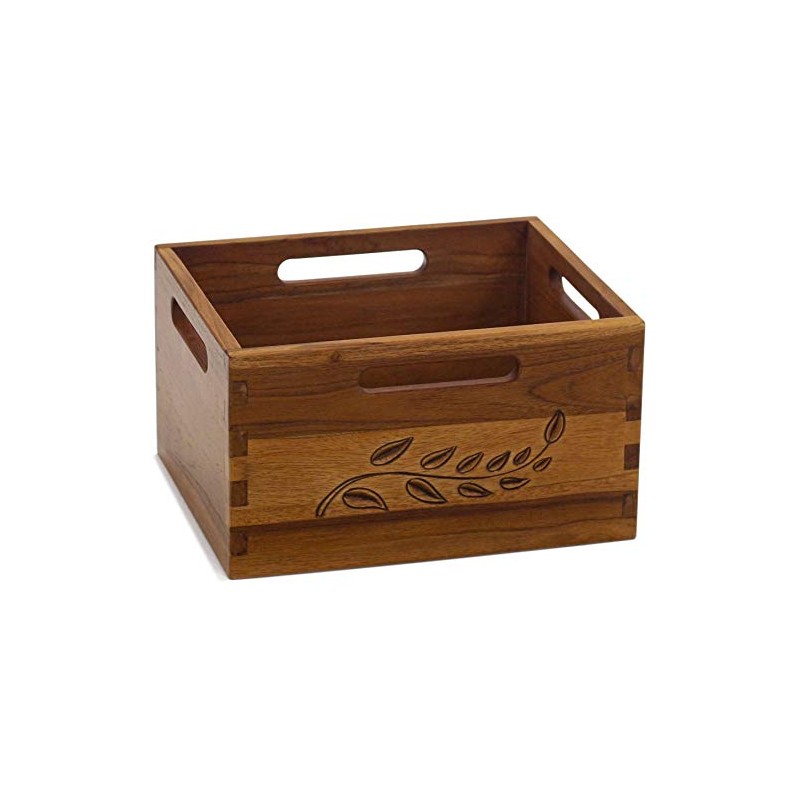 AquaTeak 7" Spa-Artisan Teak Storage Bin
