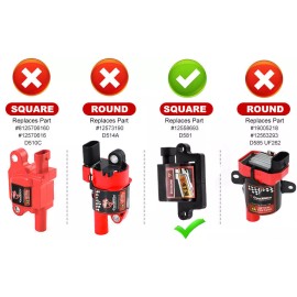 CARBOLE 8Pcs High Performance Ignition Coil & Wires Set For GMC Sierra Chevy UF271 D581