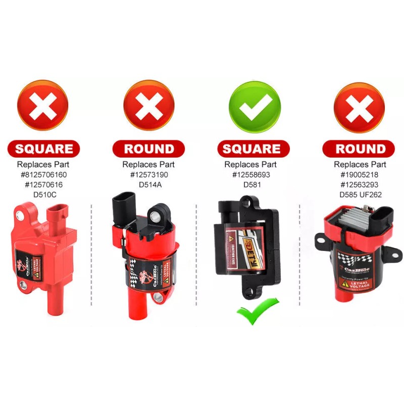 CARBOLE 8Pcs High Performance Ignition Coil & Wires Set For