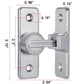 Wocoe Barn Door Latches,Silvery 90 Degree Gate Lock,Flip Gate Latches Hardware,Zinc Alloy Right Angle Door Lock Latch,Door Security Sliding Door Latch Lock for Cabinets