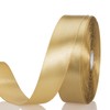 YASEO 1 Inch Champaign Gold Solid Satin Ribbon, 50 Yards