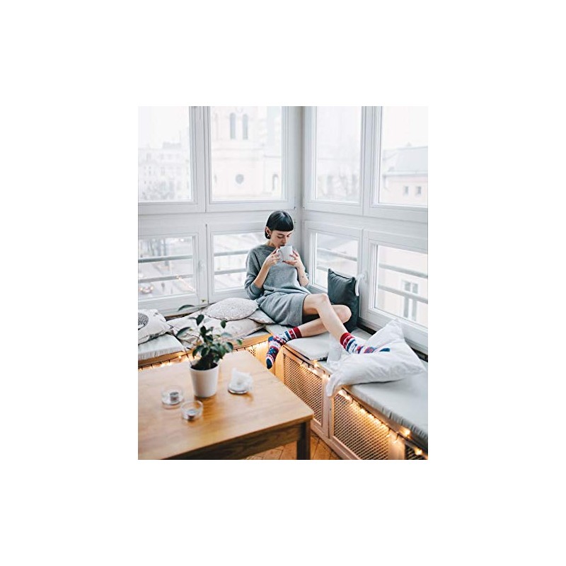 Many Mornings Unisex warm Rudolph socks. - Blue, White, Red,