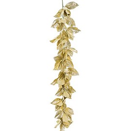 Artificial Magnolia Garland (78 inch Pale Gold)
